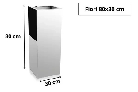 Kovový květináč Fiori 80 cm se zrcadlovým efektem 