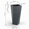 Vaso 72 cm vysoký geometrický květináč bez police, bílý